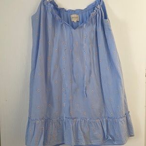 Sezane Sido Blue Daisy Embroidered Dress Size 42